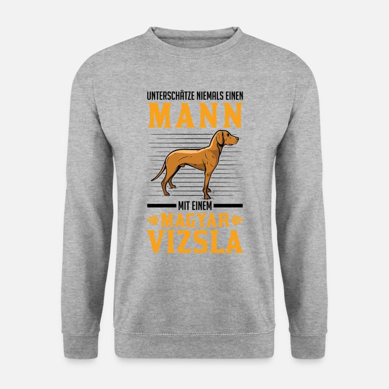 Magyar Vizsla Mann Drahthaar Vizsla - Unisex Pullover - Weißgrau meliert