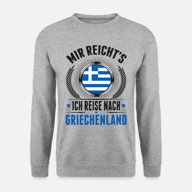 Griechenland Urlaub Rhodos Kreta Reise - Unisex Pullover - Weißgrau meliert