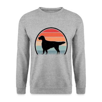 Setter Anglais Retro Englischer Setter Vintage - Sweat-shirt Unisexe - gris chiné - Devant - Alina (178cm) & Michal (187cm)