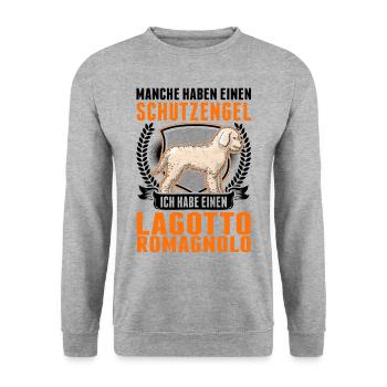 Lagotto Romagnolo Schutzengel Trüffelhund - Unisex Pullover - Weißgrau meliert - Vorne - Alina (178cm) & Michal (187cm)