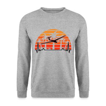 Planeur Heartbeat Glider Vol à voile Vol à voile - Sweat-shirt Unisexe - gris chiné - Devant - Alina (178cm) & Michal (187cm)