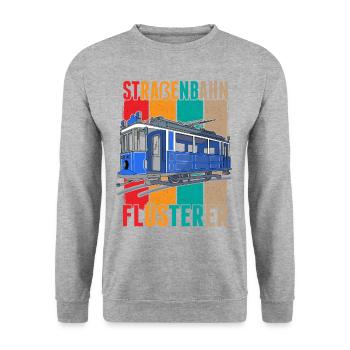 Straßenbahn Flüsterer Straßenbahnfahrer S-Bahn - Unisex Pullover - Weißgrau meliert - Vorne - Alina (178cm) & Michal (187cm)