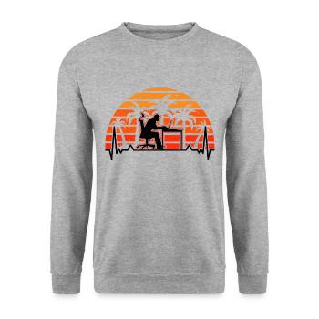 Computer Scientist Heartbeat Programmer Computer - Unisex Sweatshirt - salt & pepper - Front - Alina (178cm) & Michal (187cm)