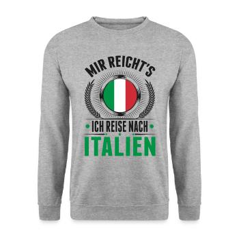 Italien Urlaub Bibione Reise Lignano Geschenk - Unisex Pullover - Weißgrau meliert - Vorne - Alina (178cm) & Michal (187cm)