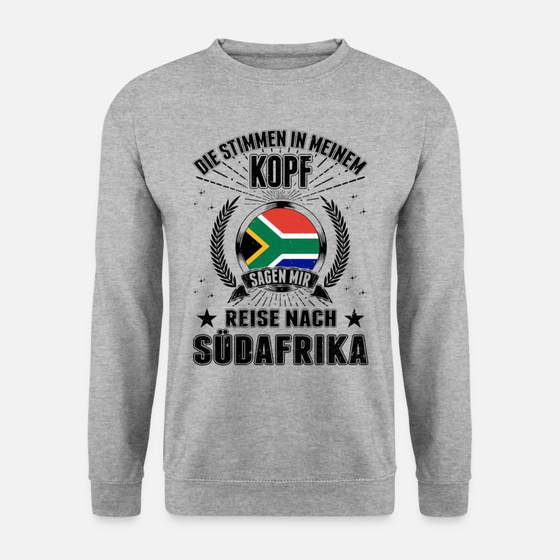 Südafrika Urlaub Stimmen Afrika Reise - Unisex Pullover - Weißgrau meliert