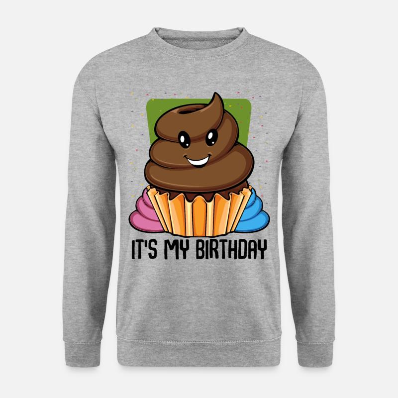 Lustiger Poop Cupcake - Unisex Pullover - Weißgrau meliert