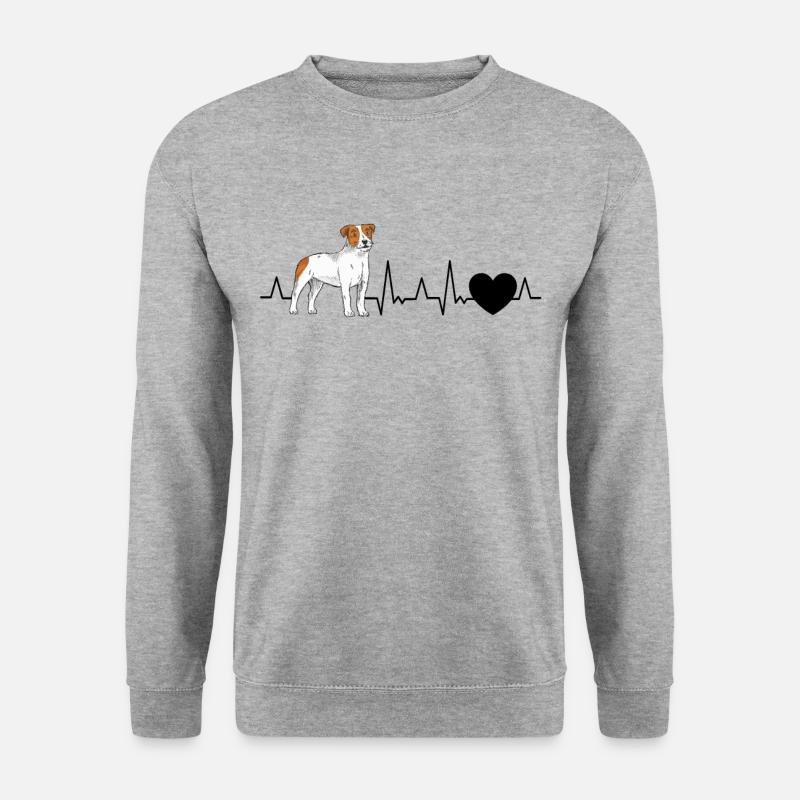 Parson Russell Terrier Herzschlag - Unisex Pullover - Weißgrau meliert