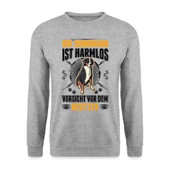 Appenzeller Sennenhund Besitzer Schweizer Hund - Unisex Pullover - Weißgrau meliert - Vorne - Alina (178cm) & Michal (187cm)