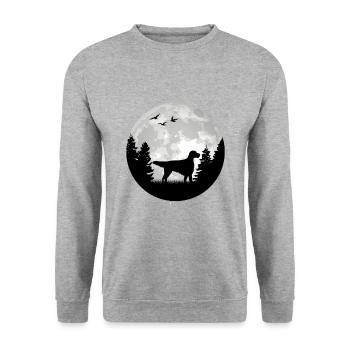 Setter anglais Lune Setter anglais - Sweat-shirt Unisexe - gris chiné - Devant - Alina (178cm) & Michal (187cm)