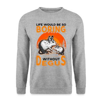 La vie serait si ennuyeuse sans Degus - Sweat-shirt Unisexe - gris chiné - Devant - Alina (178cm) & Michal (187cm)