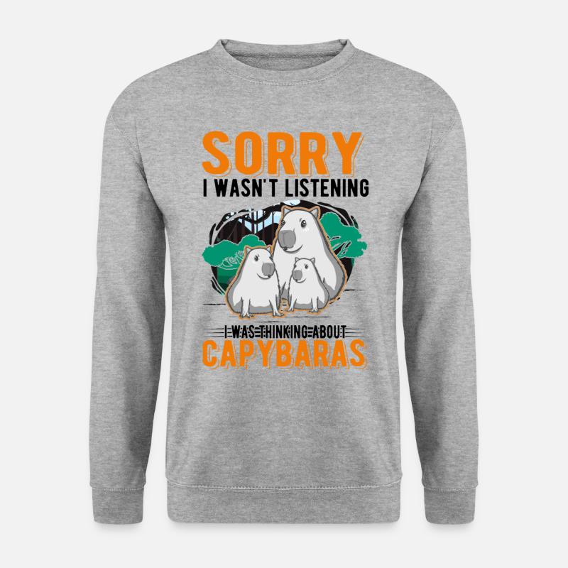 Capybara Wasserschwein Capibara - Unisex Pullover - Weißgrau meliert