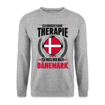Dänemark Therapie Urlaub Fanö Reise - Unisex Pullover - Weißgrau meliert - Vorne - Alina (178cm) & Michal (187cm)