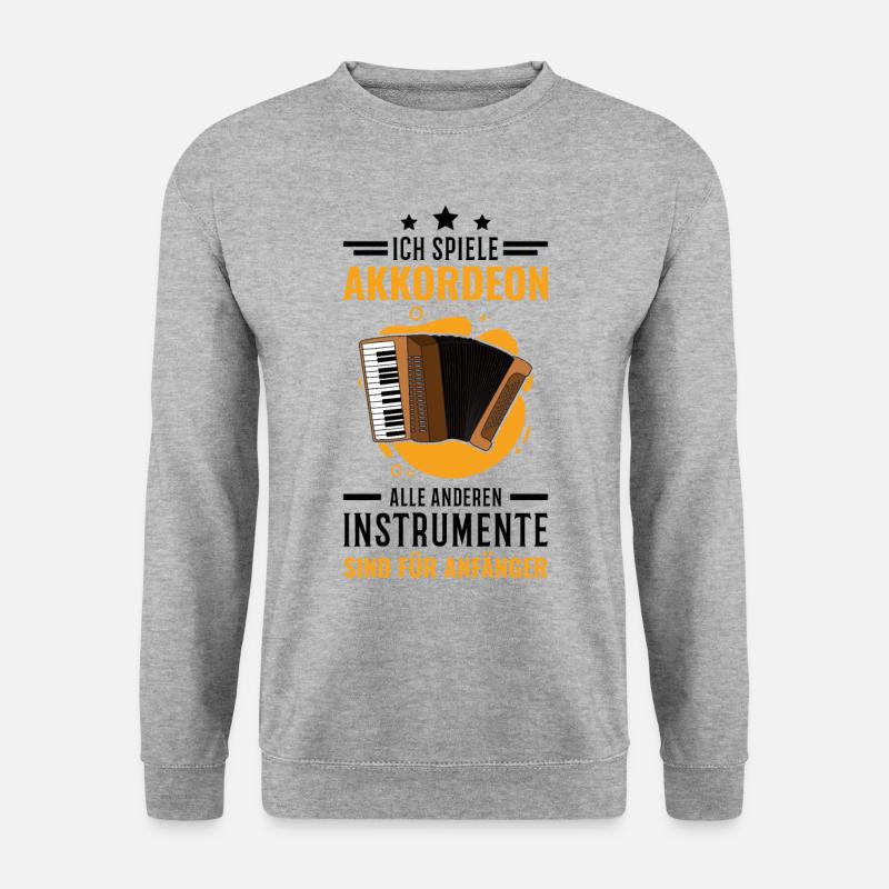 Akkordeon Ziehharmonika Akkordeonist - Unisex Pullover - Weißgrau meliert
