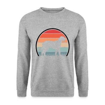 Irischer Wolfshund Retro Irish Wolfhound Vintage - Unisex Sweatshirt - salt & pepper - Front - Alina (178cm) & Michal (187cm)