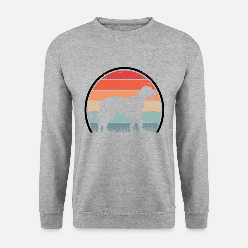 Irischer Wolfshund Retro Irish Wolfhound Vintage - Unisex Pullover - Weißgrau meliert