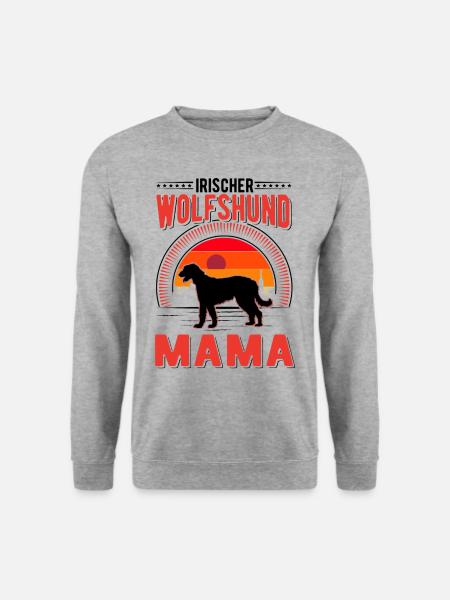 Irischer Wolfshund Mama Irish Wolfhound - Unisex Pullover - Weißgrau meliert