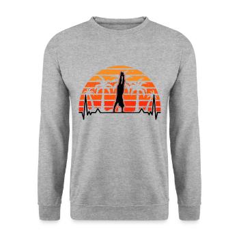 Gymnast Heartbeat Handstand Gymnastics Gymnastics - Unisex Sweatshirt - salt & pepper - Front - Alina (178cm) & Michal (187cm)