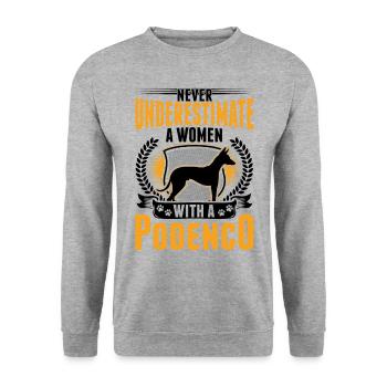 Podenco Woman Spanish Greyhound Ibizan Hound - Unisex Sweatshirt - salt & pepper - Front - Alina (178cm) & Michal (187cm)