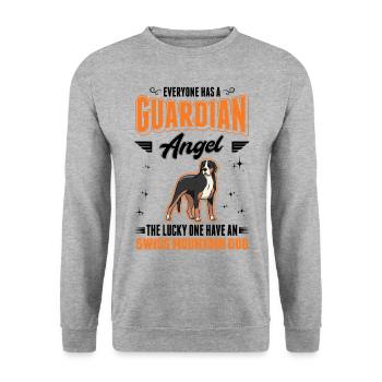 Grand ange gardien suisse des chiens de montagne - Sweat-shirt Unisexe - gris chiné - Devant - Alina (178cm) & Michal (187cm)