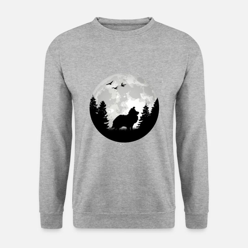 Sheltie Hütehund Mond Shetland Sheepdog - Unisex Pullover - Weißgrau meliert
