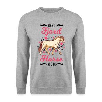 Best Fjord Horse Mom Norwegian Fjord Horse - Unisex Sweatshirt - salt & pepper - Front - Alina (178cm) & Michal (187cm)