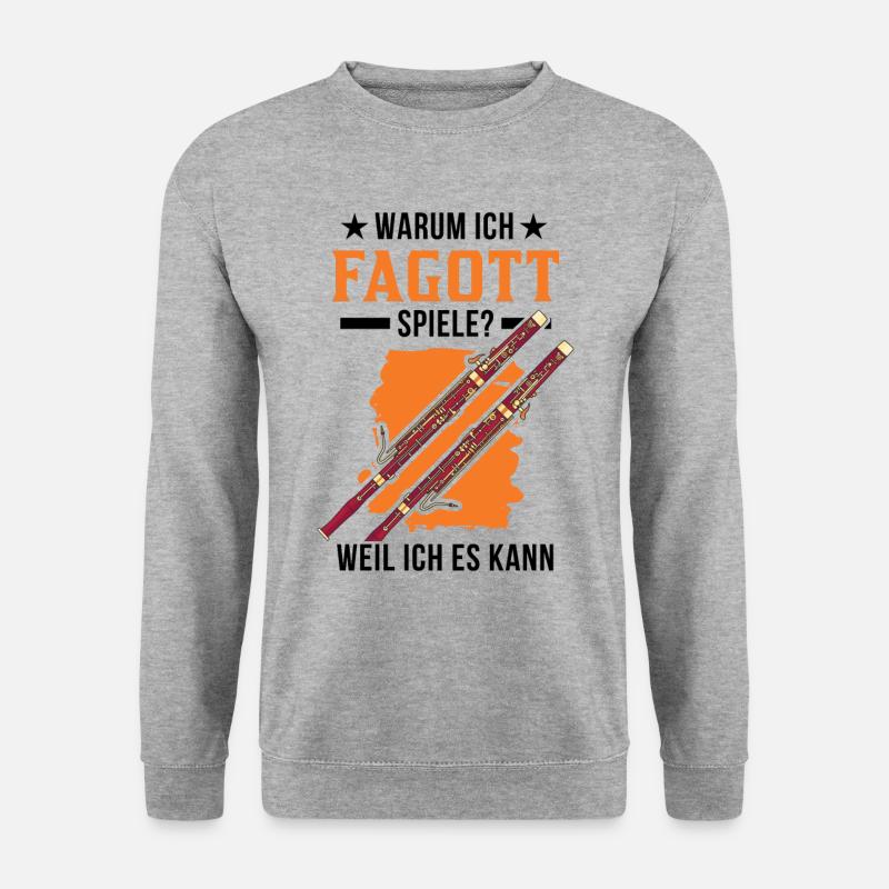 Warum ich Fagott spiele? Weil ich es kann - Unisex Pullover - Weißgrau meliert