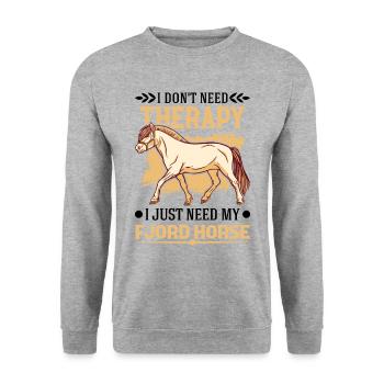 Fjord Horse Therapy Norwegian Horse Fjord Horse - Unisex Sweatshirt - salt & pepper - Front - Alina (178cm) & Michal (187cm)
