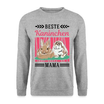Beste Kaninchen Mama Häschen Hase Kaninchen - Unisex Pullover - Weißgrau meliert - Vorne - Alina (178cm) & Michal (187cm)