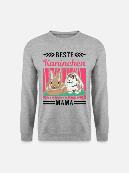 Beste Kaninchen Mama Häschen Hase Kaninchen - Unisex Pullover - Weißgrau meliert