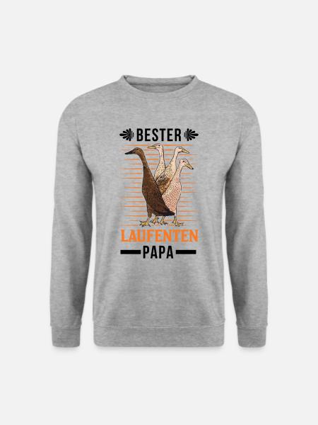 Bester Laufenten Papa Flaschenente - Unisex Pullover - Weißgrau meliert