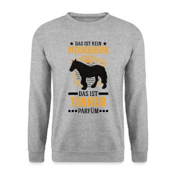 Das ist kein Pferdegeruch Das ist Tinker Parfüm - Unisex Pullover - Weißgrau meliert - Vorne - Alina (178cm) & Michal (187cm)