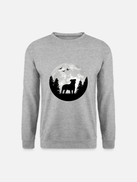 Jack Russell Terrier Mond - Unisex Pullover - Weißgrau meliert