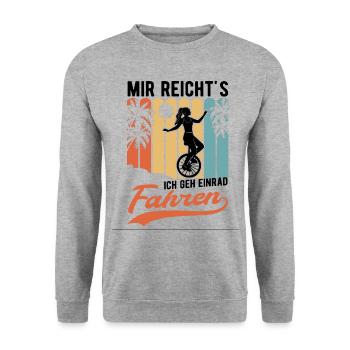 Mir reicht's Ich geh Einrad fahren Einradfahrer - Unisex Pullover - Weißgrau meliert - Vorne - Alina (178cm) & Michal (187cm)