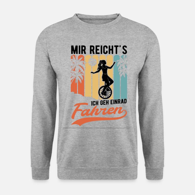Mir reicht's Ich geh Einrad fahren Einradfahrer - Unisex Pullover - Weißgrau meliert