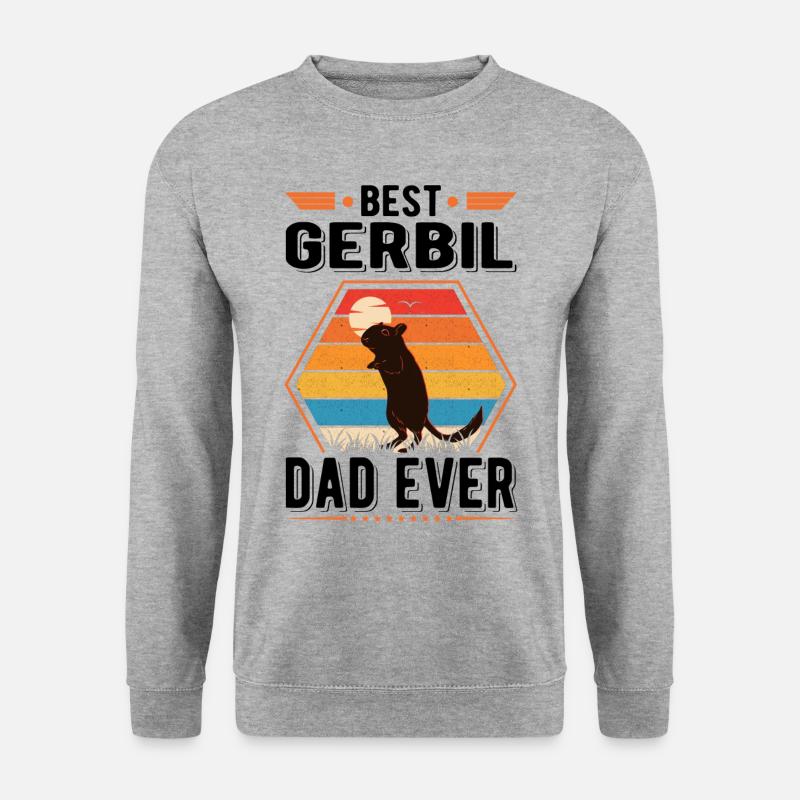 Best Gerbil Dad Ever Rennmaus - Unisex Pullover - Weißgrau meliert