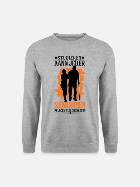 Altenpflegerin Studieren Spruch Altenheim - Unisex Pullover - Weißgrau meliert
