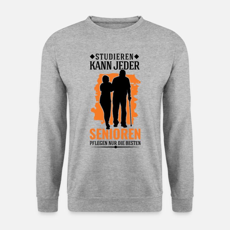 Altenpflegerin Studieren Spruch Altenheim - Unisex Pullover - Weißgrau meliert