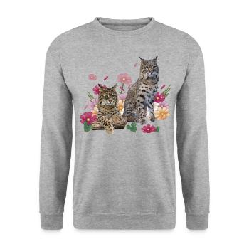 Lynx - Unisex Sweatshirt - salt & pepper - Front - Alina (178cm) & Michal (187cm)