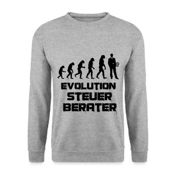 Steuerberater Evolution Primaten zum Steuerberater - Unisex Pullover - Weißgrau meliert - Vorne - Alina (178cm) & Michal (187cm)