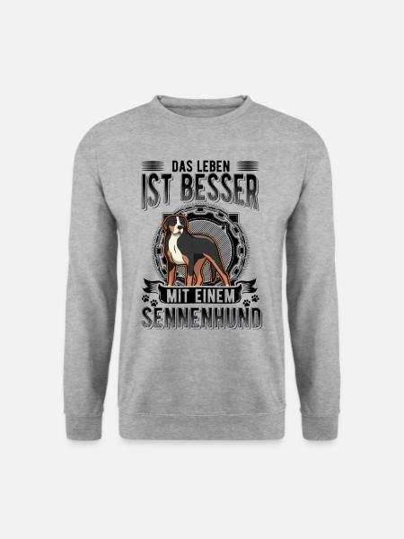 Großer Schweizer Sennenhund - Unisex Pullover - Weißgrau meliert