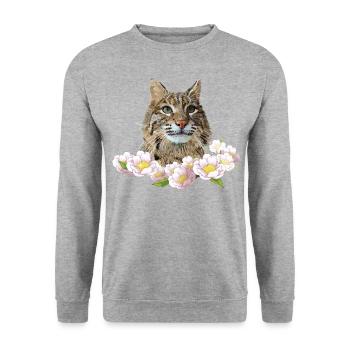 Lynx - Sweat-shirt Unisexe - gris chiné - Devant - Alina (178cm) & Michal (187cm)