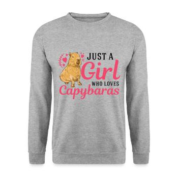 Just a girl who loves capybaras capybara - Unisex Sweatshirt - salt & pepper - Front - Alina (178cm) & Michal (187cm)