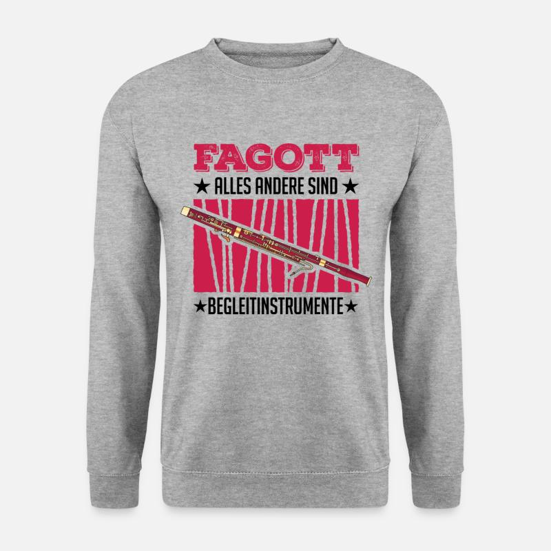 Fagott Alles andere sind Begleitinstrumente - Unisex Pullover - Weißgrau meliert