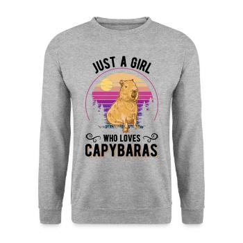 Just a girl who loves capybaras capybara - Unisex Sweatshirt - salt & pepper - Front - Alina (178cm) & Michal (187cm)
