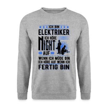 Elektriker Elektrotechnik Elektroniker Elektrik - Unisex Pullover - Weißgrau meliert - Vorne - Alina (178cm) & Michal (187cm)