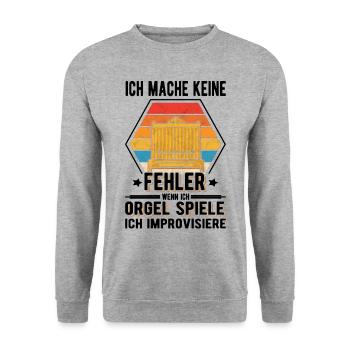 Orgel Pfeifenorgel Organist - Unisex Pullover - Weißgrau meliert - Vorne - Alina (178cm) & Michal (187cm)