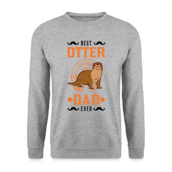 Meilleur papa loutre de tous les temps Loutre de mer - Sweat-shirt Unisexe - gris chiné - Devant - Alina (178cm) & Michal (187cm)