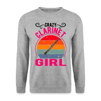 Crazy Clarinet Girl Clarinettiste Clarinettiste - Sweat-shirt Unisexe - gris chiné - Devant - Alina (178cm) & Michal (187cm)