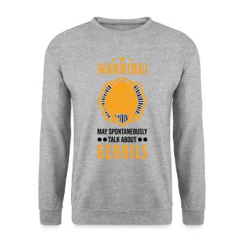 Peut parler spontanément de la gerbille de Gerbille - Sweat-shirt Unisexe - gris chiné - Devant - Alina (178cm) & Michal (187cm)