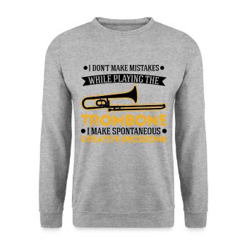 Trombone Trombone Trombone Joueur Tromboniste - Sweat-shirt Unisexe - gris chiné - Devant - Alina (178cm) & Michal (187cm)